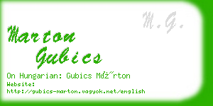 marton gubics business card